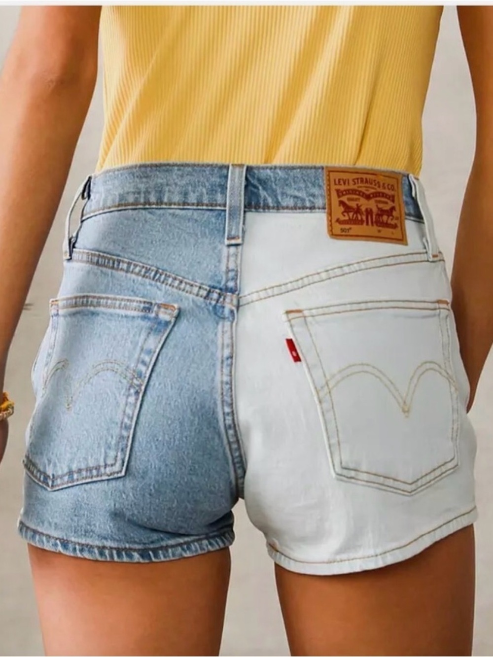 Levi's Women’s Two-Tone High-Rise Denim Shorts